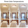 thumbnail image 5 of HEYAN Walnut Wood Flush Mount Ceiling Light Fixture,16 Inch Dimmable LED Ceiling Light with 3000K-4000K-6000K Selectable Flat Low Profile Round Ceiling Lights for Bedroom Hallway Laundry (1 Pack), 5 of 10