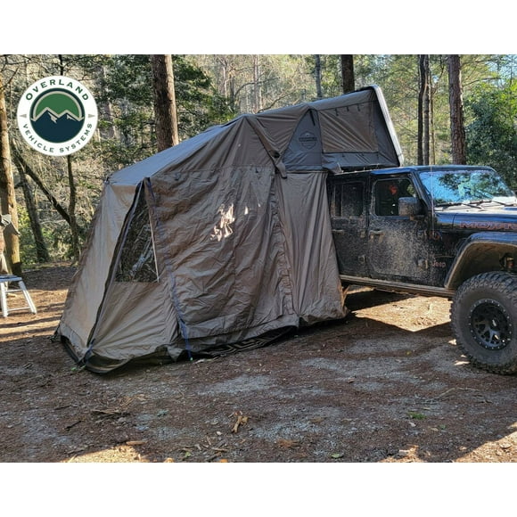 Overland Vehicle Systems Tent Annex 18089902 Bushveld; Attaches to Tent Using Zippers; Polyester; Green