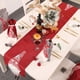 thumbnail image 3 of Bandera de mesa de Navidad Camino de mesa de Navidad Camino de mesa de Navidad con muñeca sin rostro Cena de Navidad Mantel Decoración Mesa de impresión (Rojo) esquí esquí Gafas de esquí, 3 of 5