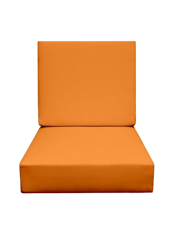 RSH Décor Indoor Outdoor Foam Deep Seating Cushion Set, 23”x 24” x 5” Seat and 23” x 19” Back, Orange