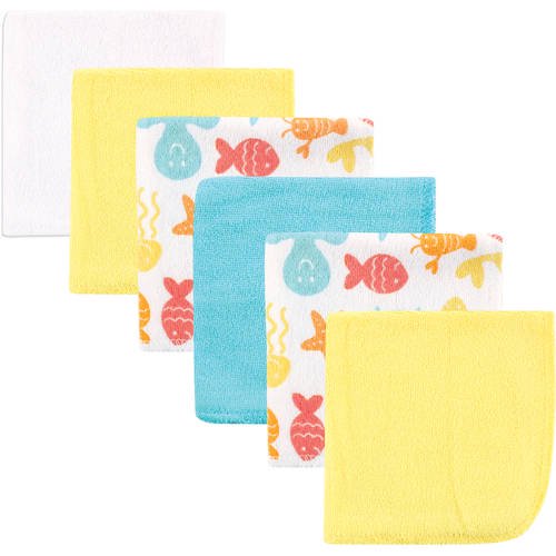 Luvable Friends Baby Washcloths, Yellow, 6 Pack