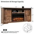 thumbnail image 4 of T4TREAM Farmhouse 70" Fireplace TV Stand for TVs up to 80", Highboy Entertainment Center with 30" Electric Fireplace, Reclaimed Barnwood, 4 of 7