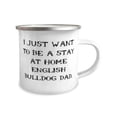 thumbnail image 2 of Motivational English BullDog 12oz Camper Mug, I Just Want to Be a Stay at Home, Present For Pet Lovers, Motivational From Friends, 2 of 2