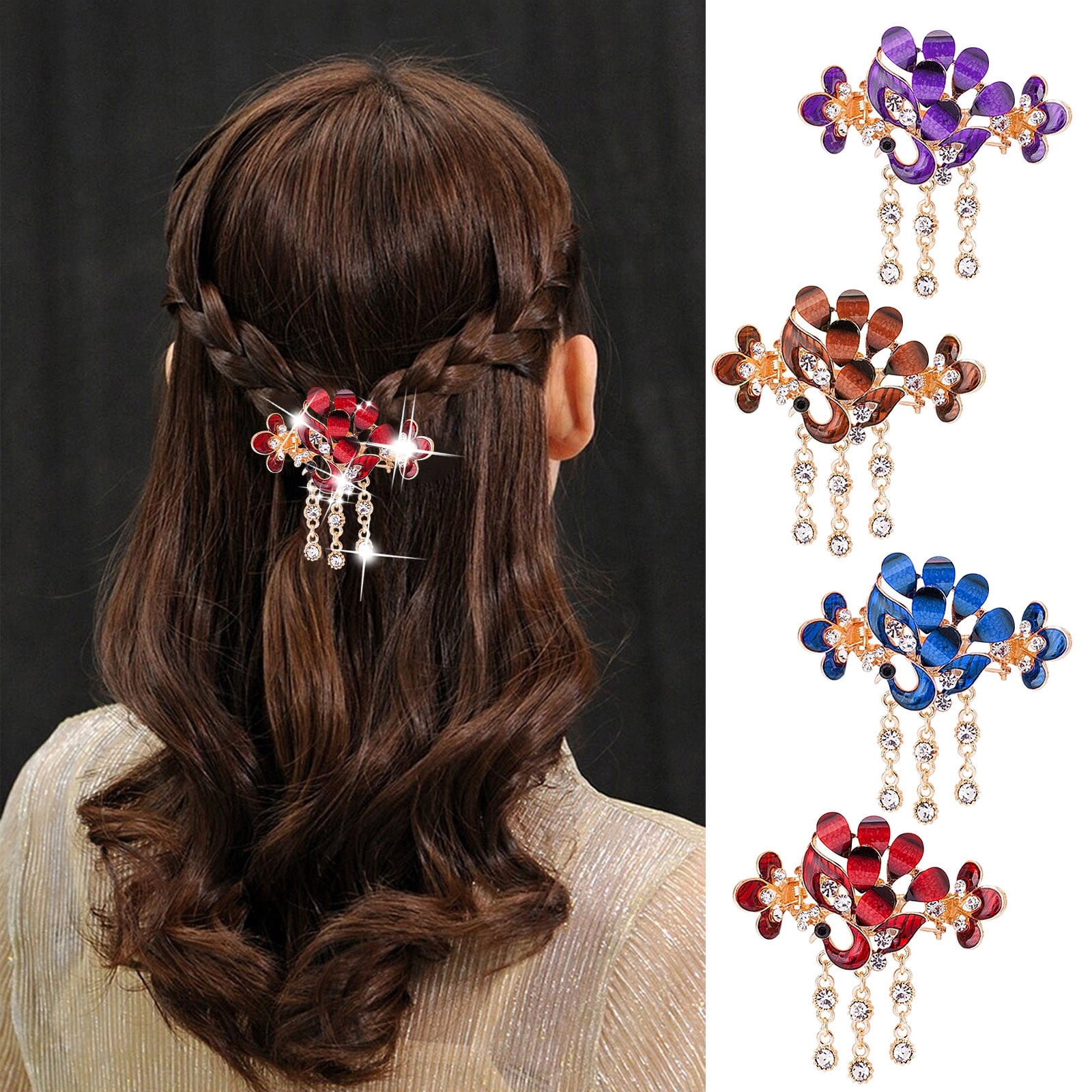 Womens Hair Clips Alloy Paint Ethnic Style Individual Hairpin Bird Shape Headdress Ponytail Clip Womens Hair Clips Alloy Paint Ethnic Style Individual Hairpin Bird Shape Headdress Ponytail Clip