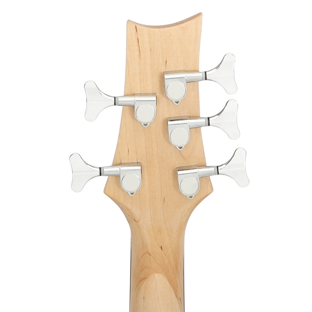 Veryke Exquisite GIB Electric 5 String Bass Guitar Full Size with Bag & Strap & Pick & Connector & Wrench Tool - Burlywood