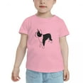 thumbnail image 2 of Boston Terrier Cartoon Cute Toddler T-Shirts for Boys Girls (Pink, 3T), 2 of 5
