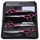 thumbnail image 1 of Juego de tijeras profesionales con mango rojo rosa de 7 ", 4 Uds., tijeras de peluquería para cuidado de mascotas, 1 of 5