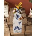 thumbnail image 4 of Table Runner Dresser Scarf 14 x 72 Inch Retro Spring Blue Tulip Flower Leaf Beige Table Runners Non-Slip Heat Kitchen Dining Table Decor for Indoor Outdoor Home Party Decoration, 4 of 7