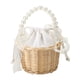 thumbnail image 3 of Ceremonia de boda anillo almohada cesta de flores portátil arpillera Bowknot cesta de boda Vintage, 3 of 5