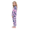 thumbnail image 4 of Fluffy Pajamas Set Fuzzy Winter Warm Pj Sets Pullover Tops and Long Pants Navy Blue Palm Tree X-Small, 4 of 8