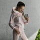 thumbnail image 3 of Conjunto de 2 uds de pantalones y sudadera con capucha a la moda de invierno para mujerconjuntos cálidos sólidos (rosa M) Tmvgtek Para estrenar, 3 of 6