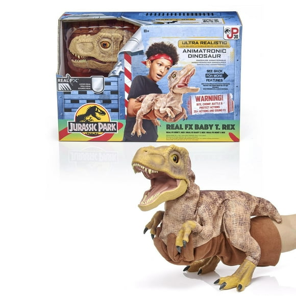 Jurassic Park Real FX Baby T.REX Dinosaur | Special Edition Hyper-Realistic Animatronic Toy | Life-like with Real Movie Sounds | Jurassic World Official Gifts, Collectables and Toys