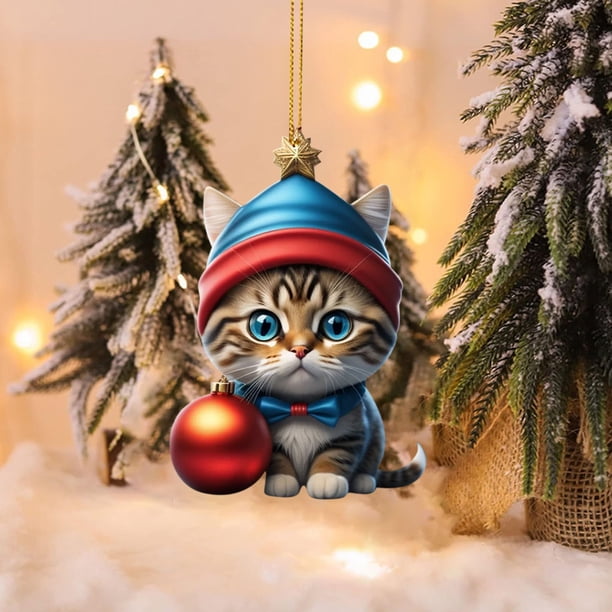 Christmas Kitty Car Pendant Backpack Pendant Christmas Home Decoration