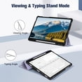 thumbnail image 4 of Fintie Slim Case for Samsung Galaxy Tab S10 Lite/ S10 FE/ S9 FE 5G 10.9 Inch/Tab S9 11 Inch with S Pen Holder, Ultra Thin Lightweight Tri-Fold Stand Cover with Auto Wake/Sleep, Lilac Marble, 4 of 8