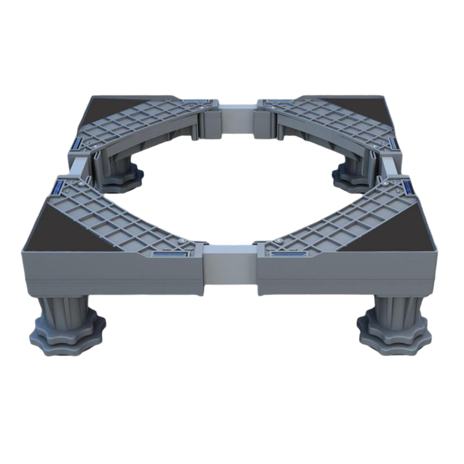 4 Feet Refrigerator Stand Adjustable Washing Machine Stand Support Bracket Base, Up to 70kg Load Gray