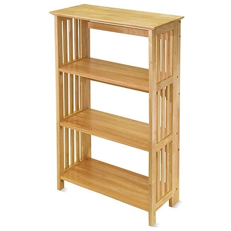 Folding Mission Bookstand Shelf Honey Pine Walmart  com