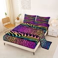 thumbnail image 2 of Erosebridal Cheetah Print Queen Sheet Sets for Girls, Pink Purple Bed Set, 4 Pieces, 2 of 5