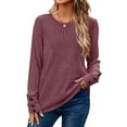 thumbnail image 5 of Trendy Tops for Women 2026 Christmas Fashionable Loose Casual Long Sleeved Round Neck Christmas Printed Top Casual Soft Basic Tee Tops Fall Outfit Clothes, 5 of 7
