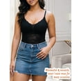 thumbnail image 4 of Aivtalk Lace Camisole Tops for Women V Neck Cami Shirt Tank Ladies Spaghetti Strap Tank Top with Paded Going Out Long Tank L Black, 4 of 7