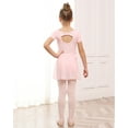 thumbnail image 3 of Stelle Ballet Leotard Bow Back with Separated Sequins Tutu Skirt Tights Ballerina Dancewear Combo for Girls,Ballet Pink,5T, 3 of 7