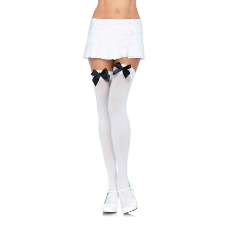 

Leg Avenue Womens Satin Bow Accent Thigh Highs