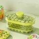 thumbnail image 5 of Bandeja para hacer cubitos de hielo, caja de molde para prensa doméstica, alta capacidad, grado alimenticio con tapa para congelador, refrigerador, verde, 5 of 10
