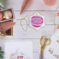 thumbnail image 6 of 3drose, Magical Unicorn and Stars on Pink Swirl, 3 inch Snowflake Porcelain Ornament, 6 of 7