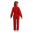 thumbnail image 2 of iiniim Kids Girls Casual Jumpsuit Rompers One Piece Long Sleeve Half Zip Overalls Cargo Pants Red 6, 2 of 7