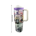 thumbnail image 2 of Sally and Jack Skellington Tumbler, Halloween Glow in The Dark Gothic Stainless Steel Travel Mug with Handle, Double Wall Insulated, Travel Mug with Lid & Straw, Roomy Hot/Cold Drink Cup, 2 of 6