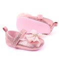thumbnail image 3 of FAOWME Baby Girl Shoes Comfortable Butterfly-knot Fashion First Walkers Kids Shoes Pink 6~12 Months, 3 of 4