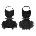 thumbnail image 5 of Aislor Girls Sparkly Rhinestone Halter Sleeveless Latin Jazz Ballet Dance Leotard Skirted for Performance Black 10, 5 of 7
