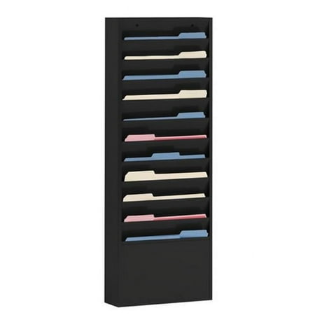 UPC: 0714334405089 | Durham 405-08 Steel 11 Contour Large Pocket Vertical Literature Rack  Black