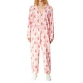 thumbnail image 5 of Sedceaty Female Nightwear, Floral Print Long Sleeve Hooded Jumpsuit Romper with Zipper for Fall Winter, S/M/L/XL, 5 of 9