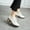White, variant on Bnwani Women Boots Fall Winter Fashion High-Heel Low-Heel Thick High Ankle Versatile Casual Sweet Boot Black Size 5.5