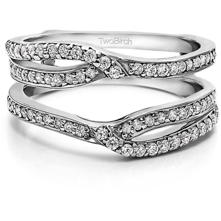 TwoBirch Personalized Women's Infinity Wedding Ring Guard Enhancer