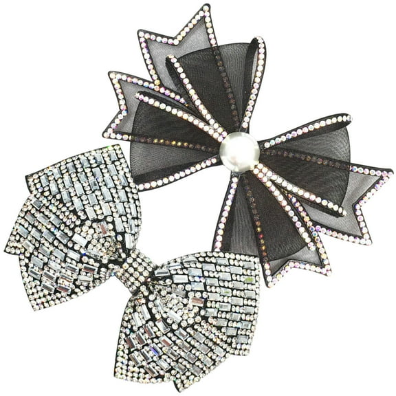SHINYPASING 2Pcs Rhinestone Bowknots Headdress Accessory Assorted Color Headwear Accessories for Women and Children