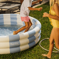 thumbnail image 6 of Float Life by Funboy Inflatable 3-Ring Pool, Blue Stripe - Summer Breeze, 65" Diameter, Children 6+, 6 of 6