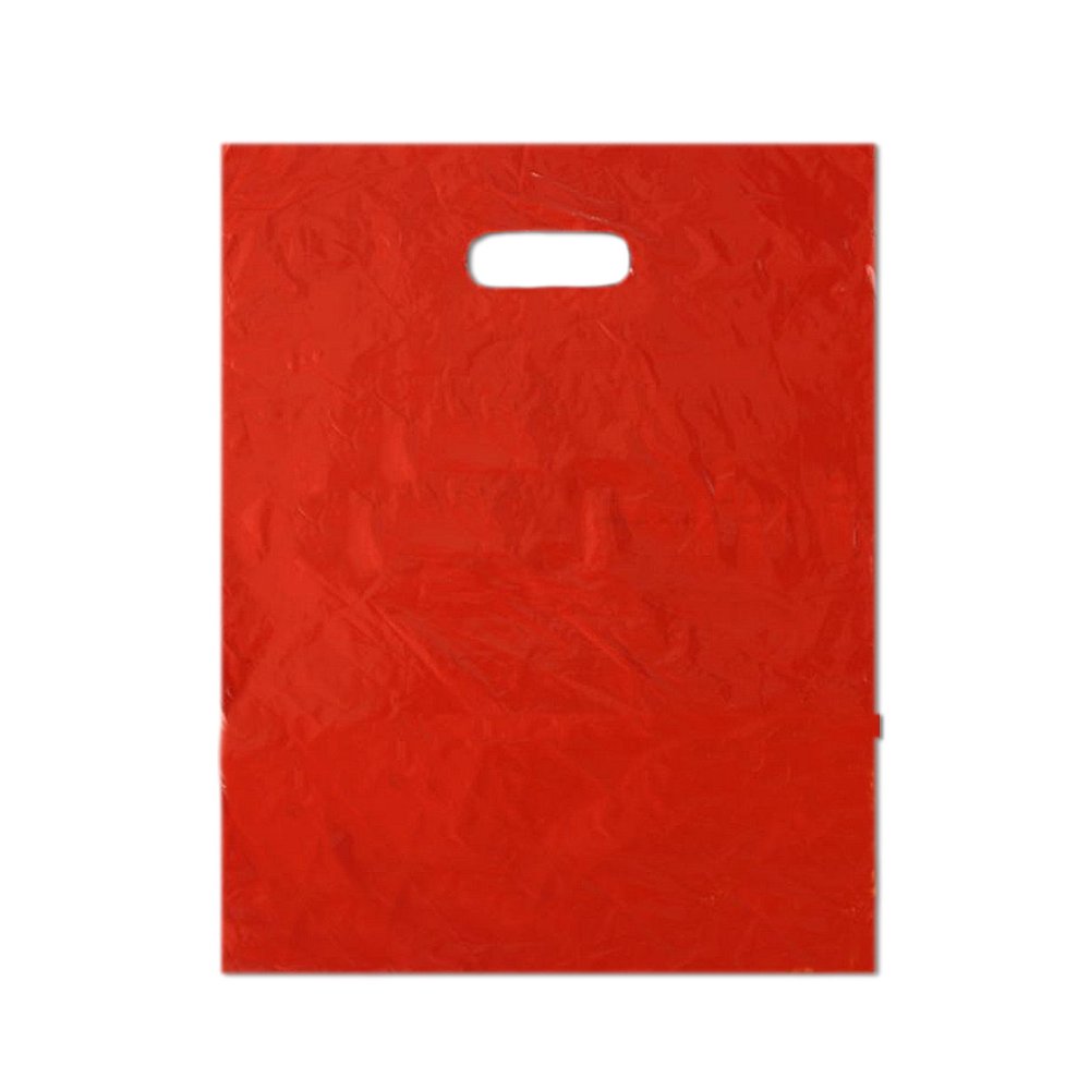 12" x 15" Red Plastic Merchandise Bags Retail Shopping Bags (35 Pack)