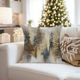 thumbnail image 4 of Ethan Taylor Botanical Throw Pillow Soft Cushion Cover 'Golden Forest Trees' Transitional Pattern Decorative Square Accent Pillow Case, 20x20 Inches, Gold, Gray, 4 of 5