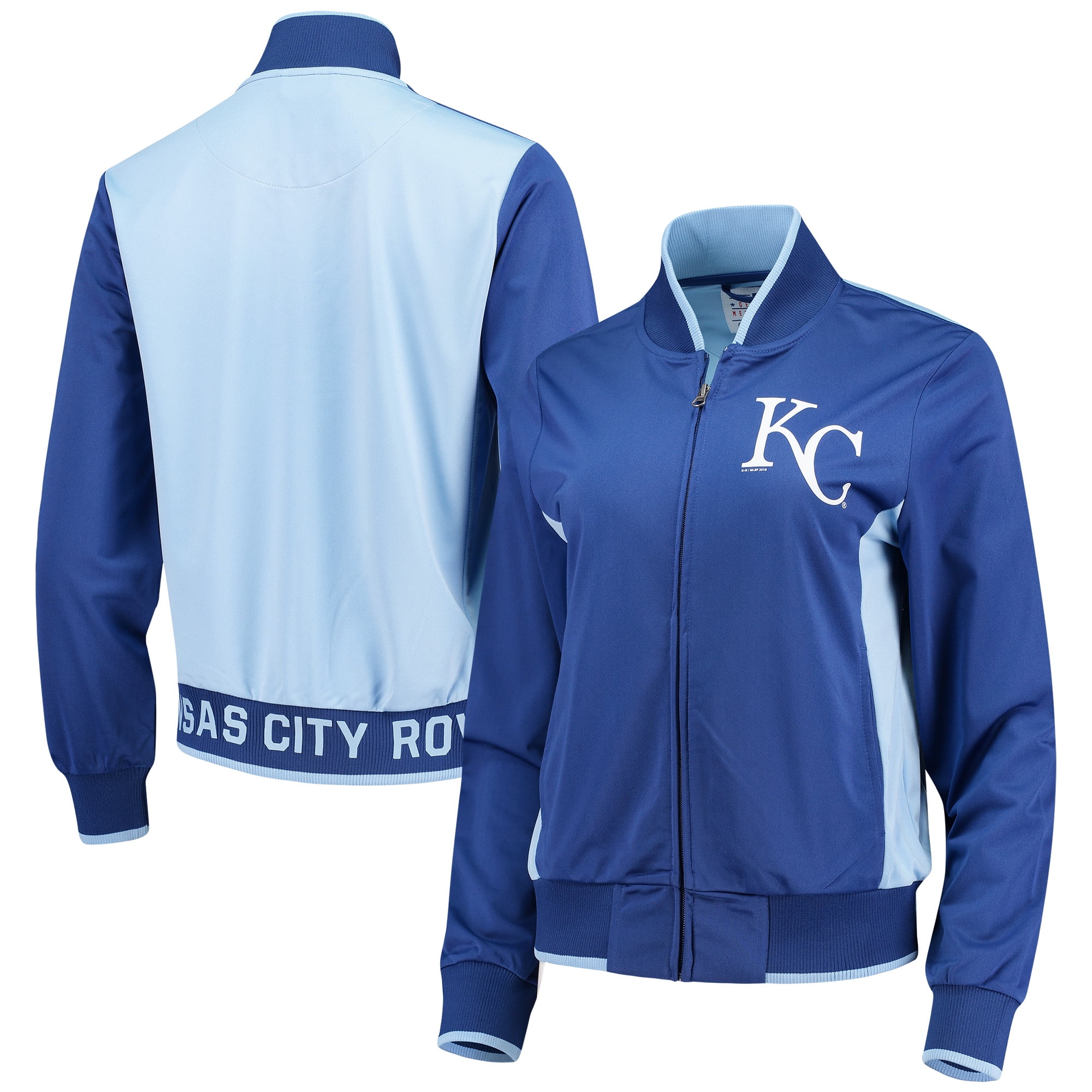 Kansas City Royals G-III 4Her by Carl Banks Women's Triple Track Jacket Royal Light Blue by G-III LEATHER FASHIONS INC