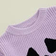 thumbnail image 3 of Toddler Baby Boy Girl Halloween Outfit Knit Chunky Pumpkin Sweaters Crew Neck Pullover Sweatshirt Tops Fall Winter Clothes, 3 of 8