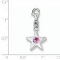 thumbnail image 2 of Beautiful Sterling Silver Rhodium-plated October CZ Birthstone Star Charm, 2 of 2
