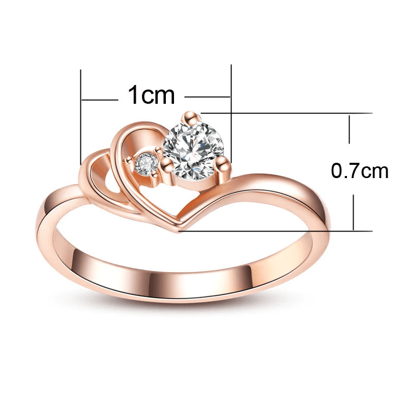 HeartsAndYou 0.5ct Round Cut Moissanite Engagement Ring for Women 18k Rose Gold Over Silver Stackable Solitaire