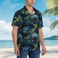 thumbnail image 6 of Uemuo Cartoon Dinosaur Printed Regular Fit Short Sleeve Casual Hawaiian Shirt for Men,Aloha shirt,Tropical shirt,Floral print shirt,Vacation Beach shirt-Medium, 6 of 9