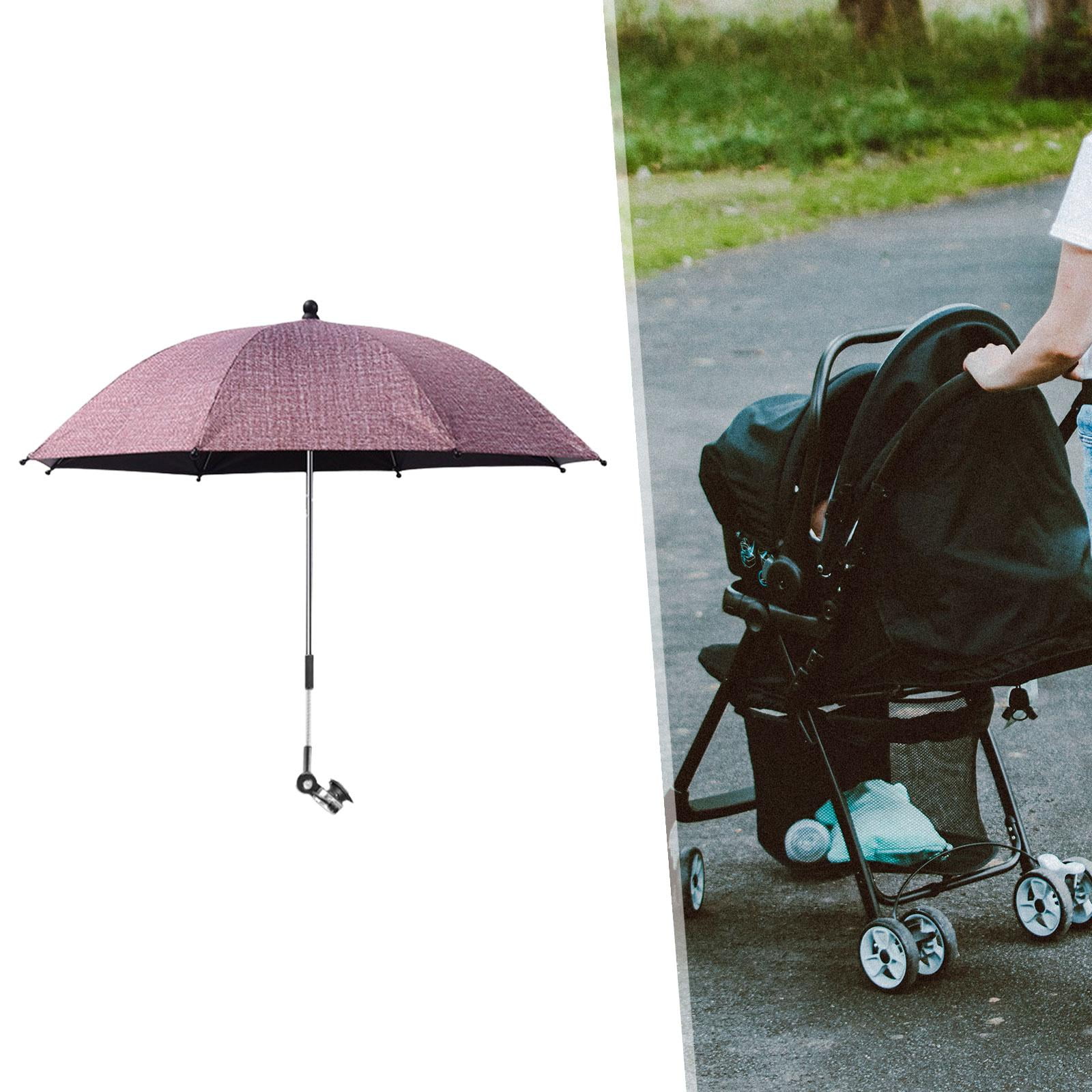 Wswqop Baby Pram Umbrella with Clamp Baby Stroller Parasol Universal Summer 360 Degree red