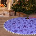 thumbnail image 6 of Rocae Purple Snowflake Elegance for Christmas Tree Skirt with Pom Pom Trim for Holiday Party for Holiday Home Decor Indoor Outdoor-36", 6 of 7