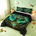 thumbnail image 2 of Homewish Astrology Nature Tree Queen Comforter Set,Botanical Design Comforter Sets Queen,Gold Green,Black Reversible,3pcs,1 Comforter and 2 Pillowcases, 2 of 7