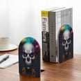 thumbnail image 5 of Naloa Modern Abstract Colorful Skull C 2 Pcs Bookend Large Capacity Office Book Ends for Home Office Library School Study Decoration, 5 of 8