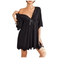 thumbnail image 1 of Women Sexy Foreign Advanced Sense Pure Desire For High Appearance Level Ice Silk Fun Home Nightdress, 1 of 5