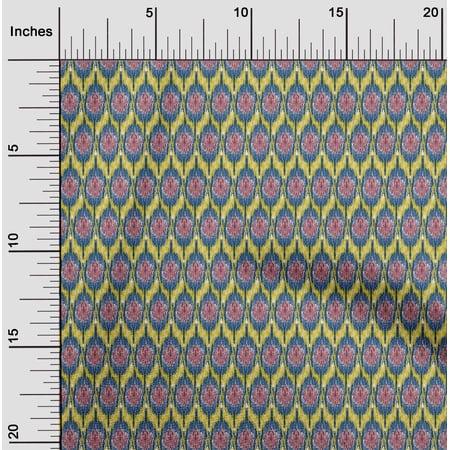 oneOone Polyester Lycra Fabric Ogee Ikat Fabric Prints By Yard 56 Inch Wide